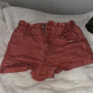 Rust Red High-Waisted Shorts